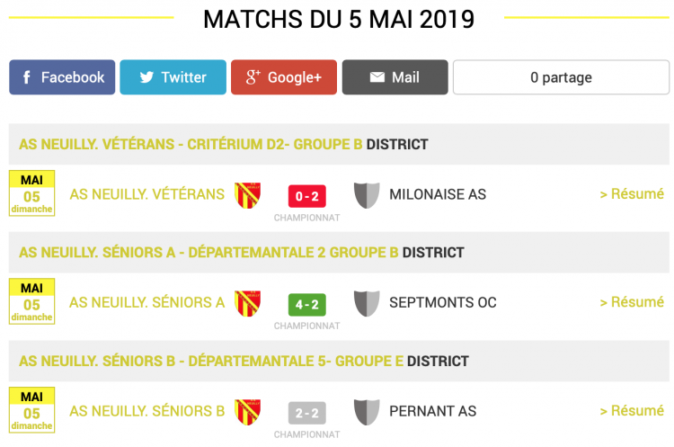 football aisne resultats matchs 5 mai 2019 1 sur 2