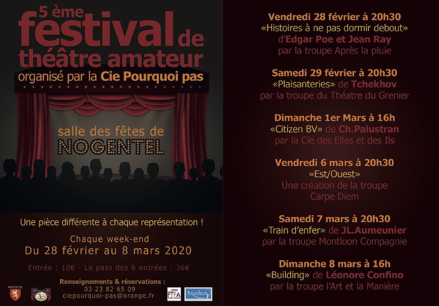 Programme festival amateur théâtre de nogentel 2020